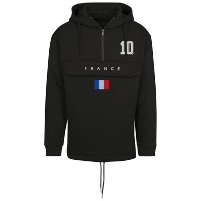 FC Eleven - Frankrijk Vlag Anorak Hoodie - Zwart afbeelding