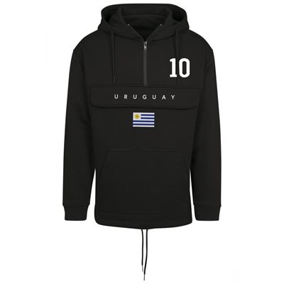 FC Eleven - Uruguay Vlag Anorak Hoodie - Zwart afbeelding