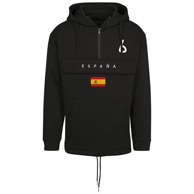 FC Eleven - Spanje Vlag Anorak Hoodie - Zwart afbeelding