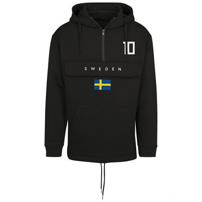 FC Eleven - Sweden Vlag Anorak Hoodie - Zwart afbeelding