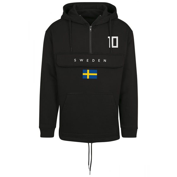 FC Eleven - Sweden Flag Anorak Hoodie - Black