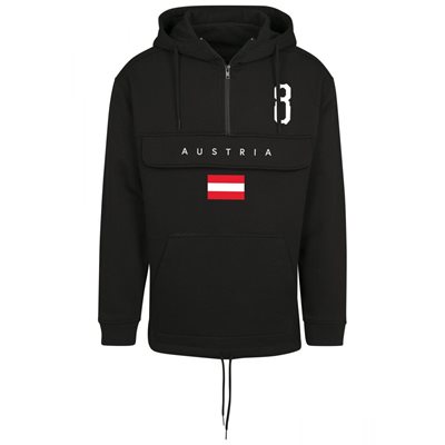 FC Eleven - Oostenrijk Vlag Anorak Hoodie - Zwart afbeelding