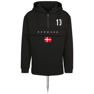 FC Eleven - Denmark Vlag Anorak Hoodie - Zwart afbeelding