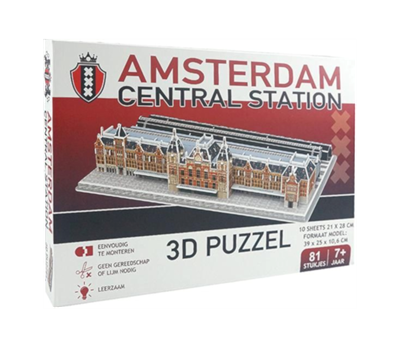 Amsterdam Centraal Station - 3D Puzzel afbeelding