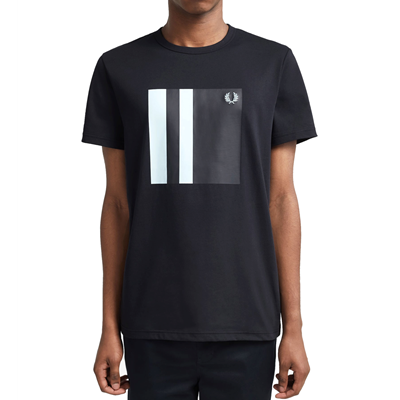 Fred Perry - Tipped Graphic T-Shirt - Navy afbeelding