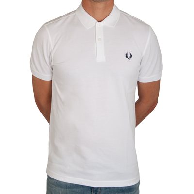 Fred Perry - Plain Polo Shirt - Wit afbeelding