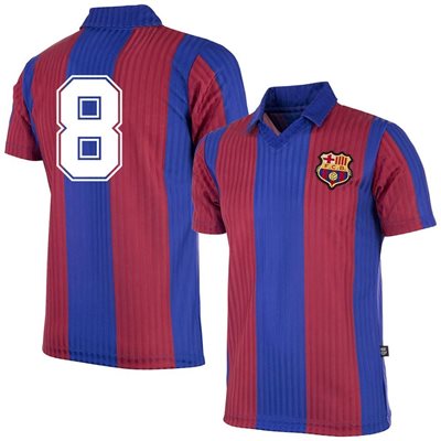 FC Barcelona Retro Voetbalshirt 1990-1991 + Nummer 8 afbeelding