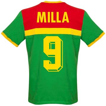 Cameroon Retro Football Shirt 1989 + Milla 9 Cameroon Retro Football Shirt 1989 + Milla 9