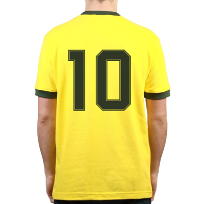 Brazilie retro voetbalshirt WK 1982 + Nummer 10 (Zico) afbeelding