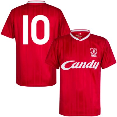 Liverpool FC Candy Retro Voetbalshirt 1988-1989 + Nummer 10 (Barnes) afbeelding