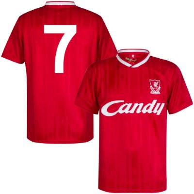 Liverpool FC Candy Retro Voetbalshirt 1988-1989 + Nummer 7 (Dalglish) afbeelding
