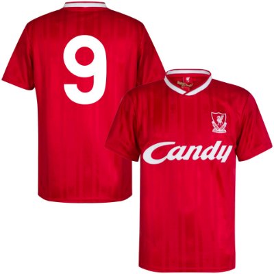 Liverpool FC Candy Retro Voetbalshirt 1988-1989 + Nummer 9 (Rush) afbeelding