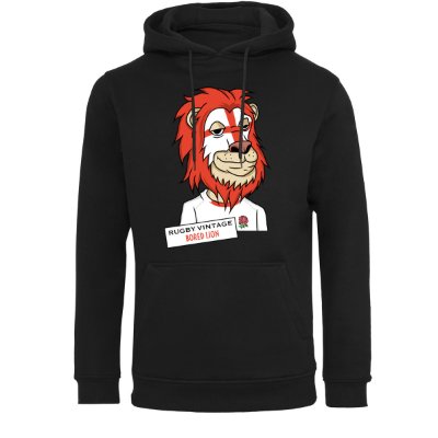 Rugby Vintage - Engeland 'Bored' Lion Hoodie - Zwart afbeelding