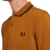 Fred Perry - Twin Tipped Polo Shirt - Dark Caramel/ Black