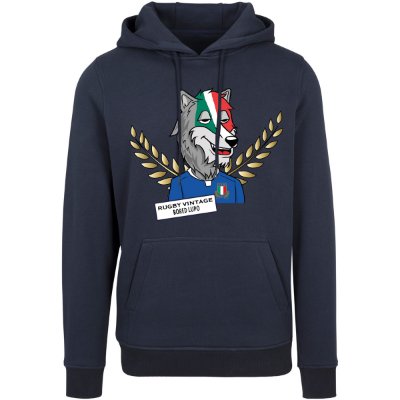 Rugby Vintage - Italië 'Bored' Lupo Hoodie - Navy afbeelding
