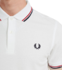 Fred Perry - Twin Tipped Polo Shirt - Wit/ Rood/ Navy