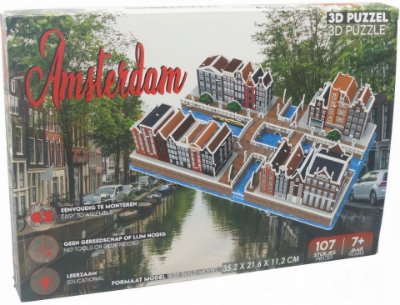 Amsterdamse Huisjes - 3D Puzzel afbeelding