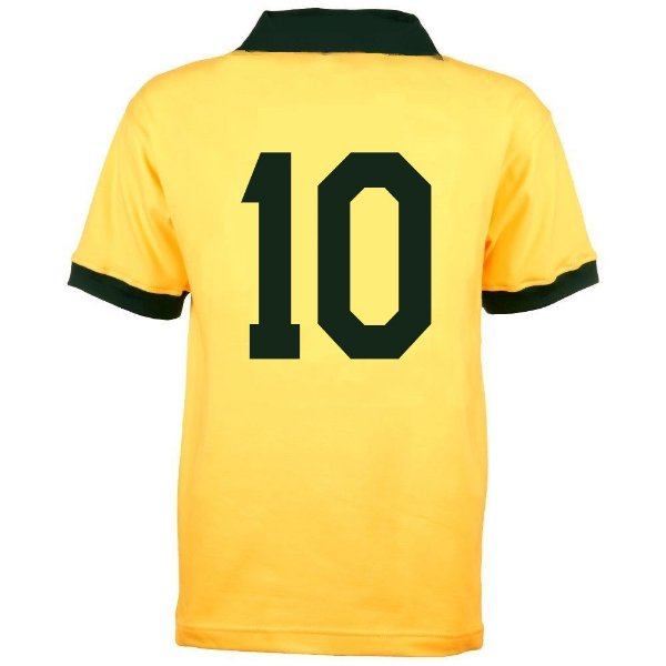 Brazil Retro Football Shirt WC 1958 + Number 10 (Pelé)