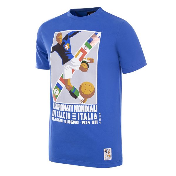 COPA Football - World Cup 1934 Poster T-Shirt - Blue