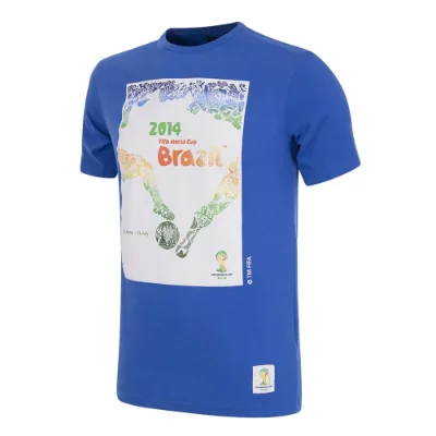 COPA Football - Brazilië World Cup 2014 Poster T-Shirt - Blauw afbeelding