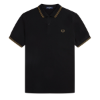 Fred Perry - Twin Tipped Polo Shirt - Black/Shaded Stone