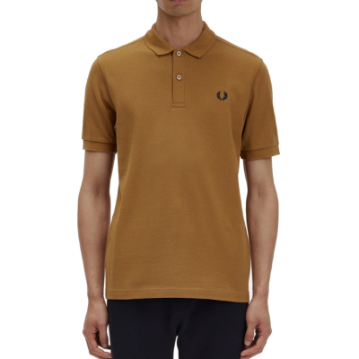 Fred Perry - Plain Polo Shirt - Dark Caramel afbeelding