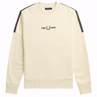 Fred Perry - Taped Crew Neck Sweater - Ecru afbeelding
