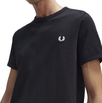 Fred Perry - Ringer T-Shirt - Zwart Fred Perry - Ringer T-Shirt - Zwart