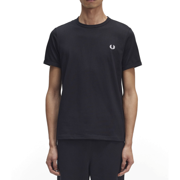 Fred Perry - Ringer T-Shirt - Zwart