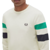 Fred Perry - Panelled Long Sleeve T-Shirt - Ecru