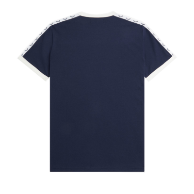 Fred Perry - Taped Ringer T-Shirt - Carbon Blauw