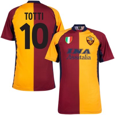 AS Roma Retro Voetbalshirt 2001/02 + Totti 10 afbeelding