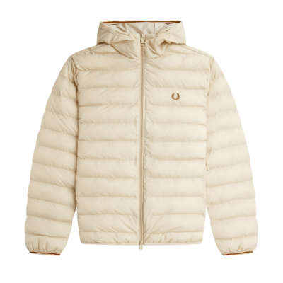 Fred Perry - Hooded Insulated Brentham Winterjas - Oatmeal afbeelding