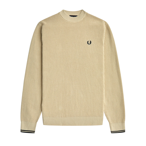 Fred Perry - Waffle Stitch Jumper - Oatmeal