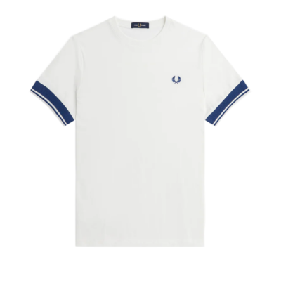 Fred Perry - Contrast Cuff T-Shirt - Snow White afbeelding