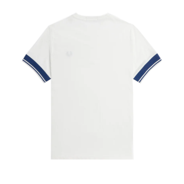 Fred Perry - Contrast Cuff T-Shirt - Snow White Fred Perry - Contrast Cuff T-Shirt - Snow White