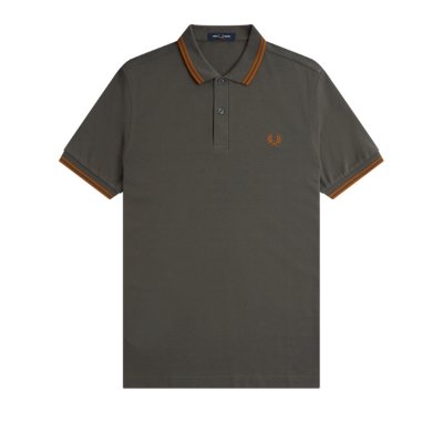 Fred Perry - Twin Tipped Poloshirt - Field Green/ Nut Flake afbeelding
