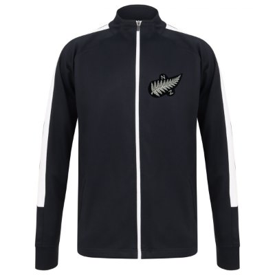Rugby Vintage - Nieuw-Zeeland All Blacks Trainingsjack - Zwart/ Wit afbeelding