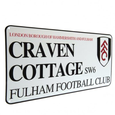 Fulham Straatbord - Wit (40cm x 18cm) afbeelding