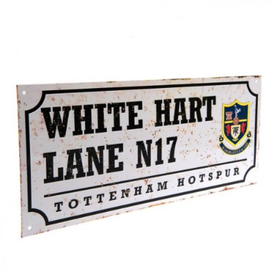 Tottenham Hotspur Retro Straatbord - Wit (40cm x 18cm) afbeelding