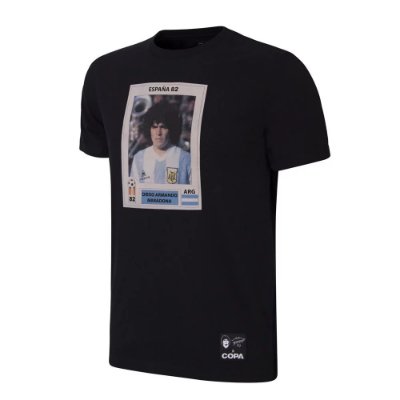 COPA Football - Maradona Argentinië Sticker T-Shirt - Zwart afbeelding