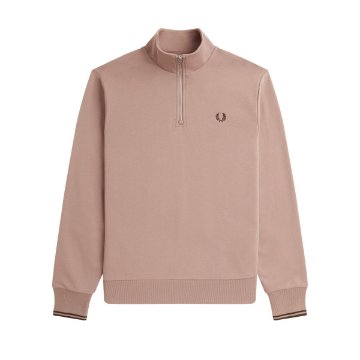 Fred Perry - Half Zip Sweatshirt - Dark Pink Fred Perry - Half Zip Sweatshirt - Dark Pink
