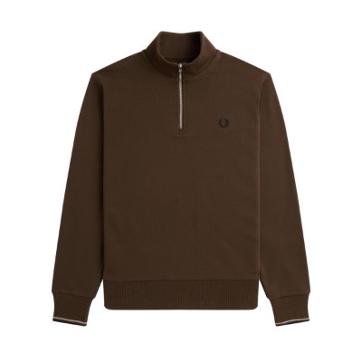 Fred Perry - Half Zip Sweater - Donkerbruin afbeelding