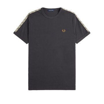 Fred Perry - Contrast Tape Ringer T-Shirt - Anchor Grey/ Black Fred Perry - Contrast Tape Ringer T-Shirt - Anchor Grey/ Black