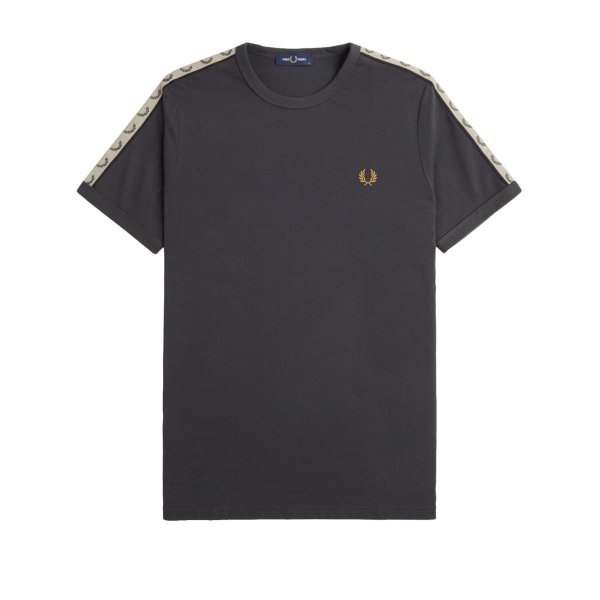 Fred Perry - Contrast Tape Ringer T-Shirt - Anchor Grey/ Black