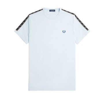 Fred Perry - Contrast Tape Ringer T-Shirt - Lichtblauw Fred Perry - Contrast Tape Ringer T-Shirt - Lichtblauw