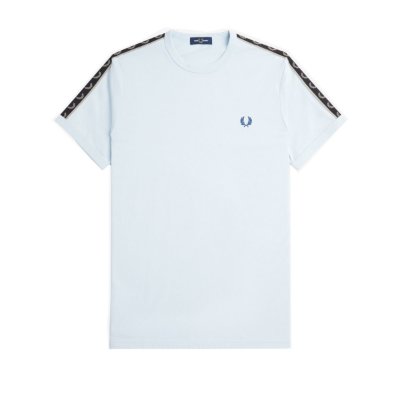 Fred Perry - Contrast Tape Ringer T-Shirt - Lichtblauw afbeelding