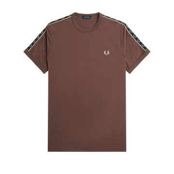 Fred Perry - Contrast Tape Ringer T-Shirt - Carrington Brick Fred Perry - Contrast Tape Ringer T-Shirt - Carrington Brick