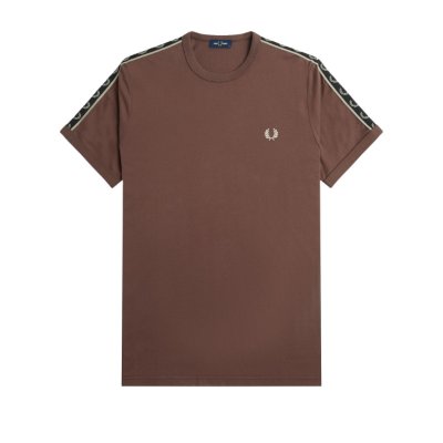 Fred Perry - Contrast Tape Ringer T-Shirt - Carrington Brick afbeelding