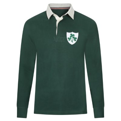 Rugby Vintage - Ierland Retro Rugby Shirt 1980's - Groen afbeelding